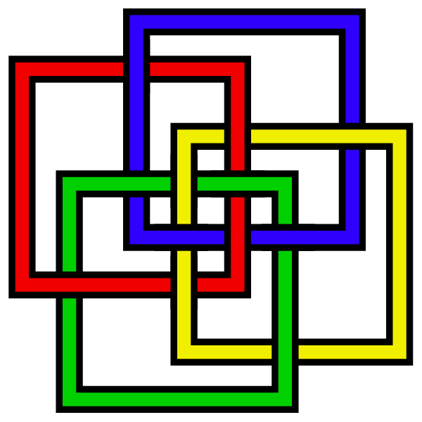Four linked squares (alternated)