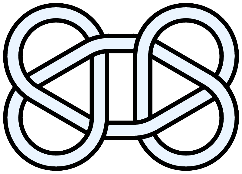 Two trefoils (single-closed-loop version of the "granny knot" of practical knot-tying).