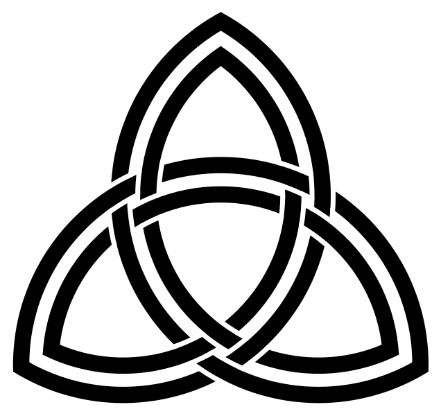 Two mutually-interlaced triquetras