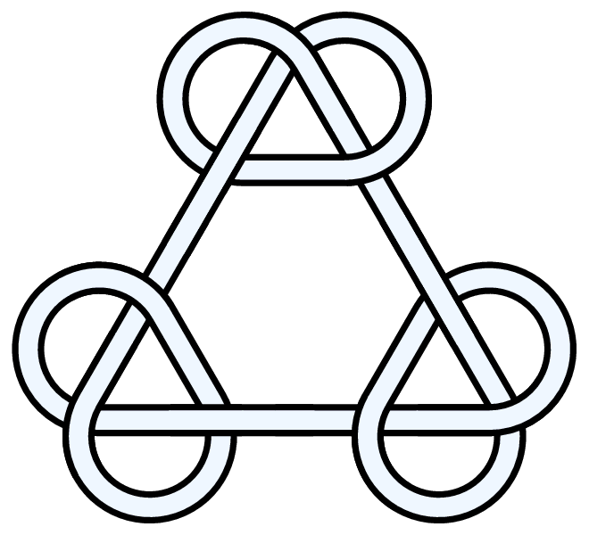 Three trefoils (symmetrical).