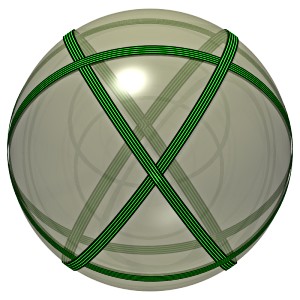Variant on the sphere ; the crossings are the vertices of the cuboctahedron