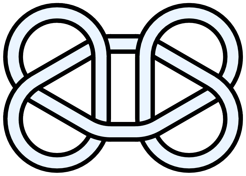Two trefoils (single-closed loop version of the "square knot" of practical knot-tying)